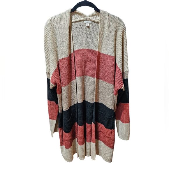debut Longline Fall Knit Open Front Duster Length Cardigan Sweater Size 2X - Picture 1 of 12